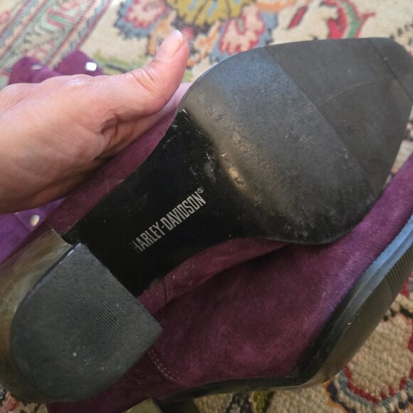 Rare Grape Harley-Davidson Studded Halter Boots (Damaged), Sz 6 - Picture 6 of 12